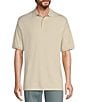 Color:Khaki Heather - Image 1 - Big & Tall Supima Short Sleeve Solid Polo Shirt