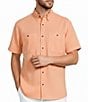 Roundtree & Yorke Big & Tall The Charter Vented Performance Button Front Collar Short Sleeve Solid Sport Shirt - Image 1