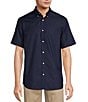 Color:Deep Blue - Image 1 - Big & Tall TravelSmart Easy Care Short Sleeve Solid Dobby Sport Shirt