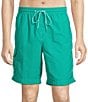 Color:Bright Teal - Image 1 - Boardwalk Cargo Solid 9#double; Inseam Swim Trunks