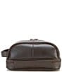 Color:Brown - Image 2 - Bottom Zip Leather Travel Kit