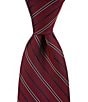 Roundtree & Yorke Bugsy Stripe 3 3/8#double; Traditional Woven Silk Tie, Color:Red - Image 1