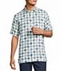 Roundtree & Yorke Button Down Collar Short Sleeve Diamond Print Sport Shirt - Image 1