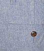 Roundtree & Yorke Casual Linen Flat Front 9#double; Solid Shorts - Image 3