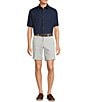 Roundtree & Yorke Casual Straight Fit Flat Front Tech Pocket Printed 9#double; Inseam Shorts, Color:Balsam Green - Image 3