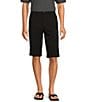 Color:Black - Image 1 - Casuals Classic Fit Flat Front Washed 13#double; Chino Shorts
