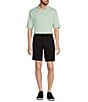 Color:Black - Image 3 - Casuals Straight Fit Flat Front 8#double; Inseam Chino Shorts