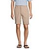 Color:Khaki - Image 1 - Casuals Classic Fit Flat Front Solid 9#double; Linen Shorts