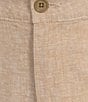 Color:Khaki - Image 4 - Casuals Classic Fit Flat Front Solid 9#double; Linen Shorts
