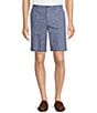 Color:Blue - Image 1 - Casuals Classic Fit Flat Front Solid 9#double; Linen Shorts