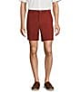 Color:Fired Brick - Image 1 - Casuals Straight Fit Flat Front Washed 7#double; Chino Shorts