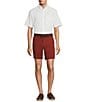 Color:Fired Brick - Image 3 - Casuals Straight Fit Flat Front Washed 7#double; Chino Shorts