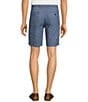 Color:Blue - Image 2 - Casuals Flat Front Classic Fit Linen Houndstooth 9#double; Inseam Shorts