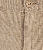 Color:Khaki - Image 4 - Casuals Flat Front Classic Fit Linen Houndstooth 9#double; Inseam Shorts