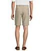 Color:Khaki - Image 2 - Casuals Classic Fit Flat Front Plaid 9#double; Linen Shorts