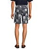 Color:Blue - Image 2 - Casuals Flat Front Straight Fit Patchwork Printed 9#double; Inseam Shorts