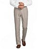 Roundtree & Yorke Classic Fit Flat Front Solid Linen Dress Pants - Image 1