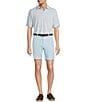 Roundtree & Yorke Classic Flat Front Performance Space Dye 8#double; Pull On Shorts, Color:Beach Blue Heather - Image 3