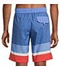 Roundtree & Yorke Colorblock Stripe 10#double; Swim Trunk, Color:Pool Blue - Image 2