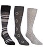 Color:Grey - Image 1 - Diamond And Dotted Crew Dress Socks 3-Pack