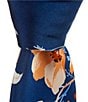 Roundtree & Yorke Eric Flower Print Traditional Silk Blend Tie - Image 2