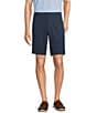 Roundtree & Yorke Flat Front 9#double; Performance Dobby Shorts, Color:Total Eclipse Navy - Image 1