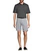 Roundtree & Yorke Flat Front 9#double; Performance Dobby Shorts, Color:Chiseled Stone Grey - Image 3