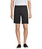 Roundtree & Yorke Flat Front 9#double; Performance Dobby Shorts, Color:Black - Image 1