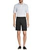 Roundtree & Yorke Flat Front 9#double; Performance Dobby Shorts, Color:Black - Image 3