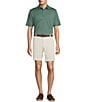 Roundtree & Yorke Flat Front 9#double; Performance Dobby Shorts, Color:Stone - Image 3
