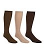Color:Brown Assorted - Image 1 - Flat-Knit Acrylic Crew Socks 3-Pack