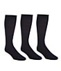 Color:Navy - Image 1 - Flat-Knit Acrylic Crew Socks 3-Pack