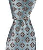 Color:Teal - Image 1 - Floral/Medallion 3 1/8#double; Woven Silk Tie