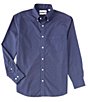 Color:Deep Blue - Image 1 - Gold Label Long Sleeve Geometric Print Button Down Shirt