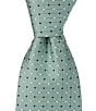 Color:Green - Image 1 - Grid Dot 3 3/8#double; Woven Silk Tie