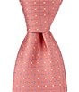 Color:Pink - Image 1 - Grid Dot 3 3/8#double; Woven Silk Tie