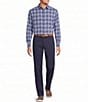 Roundtree & Yorke Herringbone Textured Medium Plaid Sport Shirt - Image 3