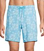 Roundtree & Yorke Hibiscus 7#double; Inseam Swim Trunks - Image 1