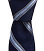 Roundtree & Yorke Justice Stripe Traditional 3 1/4#double; Silk Blend Tie - Image 1