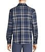 Roundtree & Yorke Long Sleeve Button Down Collar Large Plaid Knit Button-Front Shirt, Color:Blue - Image 2