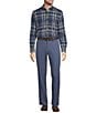 Roundtree & Yorke Long Sleeve Button Down Collar Large Plaid Knit Button-Front Shirt, Color:Blue - Image 3