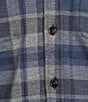 Roundtree & Yorke Long Sleeve Button Down Collar Large Plaid Knit Button-Front Shirt, Color:Blue - Image 4