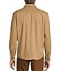 Roundtree & Yorke Long Sleeve Button Down Collar Solid Knit Button Front Shirt, Color:Khaki - Image 2
