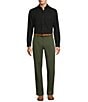 Roundtree & Yorke Long Sleeve Button Down Collar Solid Knit Button Front Shirt, Color:Charcoal - Image 3