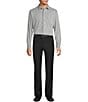 Roundtree & Yorke Long Sleeve Button Down Collar Solid Knit Shirt, Color:Black - Image 3
