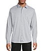 Roundtree & Yorke Long Sleeve Button Down Collar Solid Knit Shirt, Color:Grey - Image 1