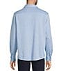 Roundtree & Yorke Long Sleeve Button Down Collar Solid Knit Shirt, Color:Blue - Image 2