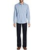 Roundtree & Yorke Long Sleeve Button Down Collar Solid Knit Shirt, Color:Blue - Image 3
