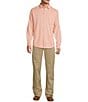 Roundtree & Yorke Long Sleeve Button Down Collar Solid Knit Shirt, Color:Orange - Image 3