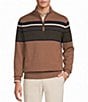 Roundtree & Yorke Long Sleeve Chest Stripe Quarter Zip Sweater - Image 5